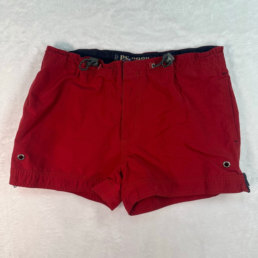 Periscope PS-3983 Shorts Womens 5 Red Ripstop Cotton Blend Drawstring Zip Fly
